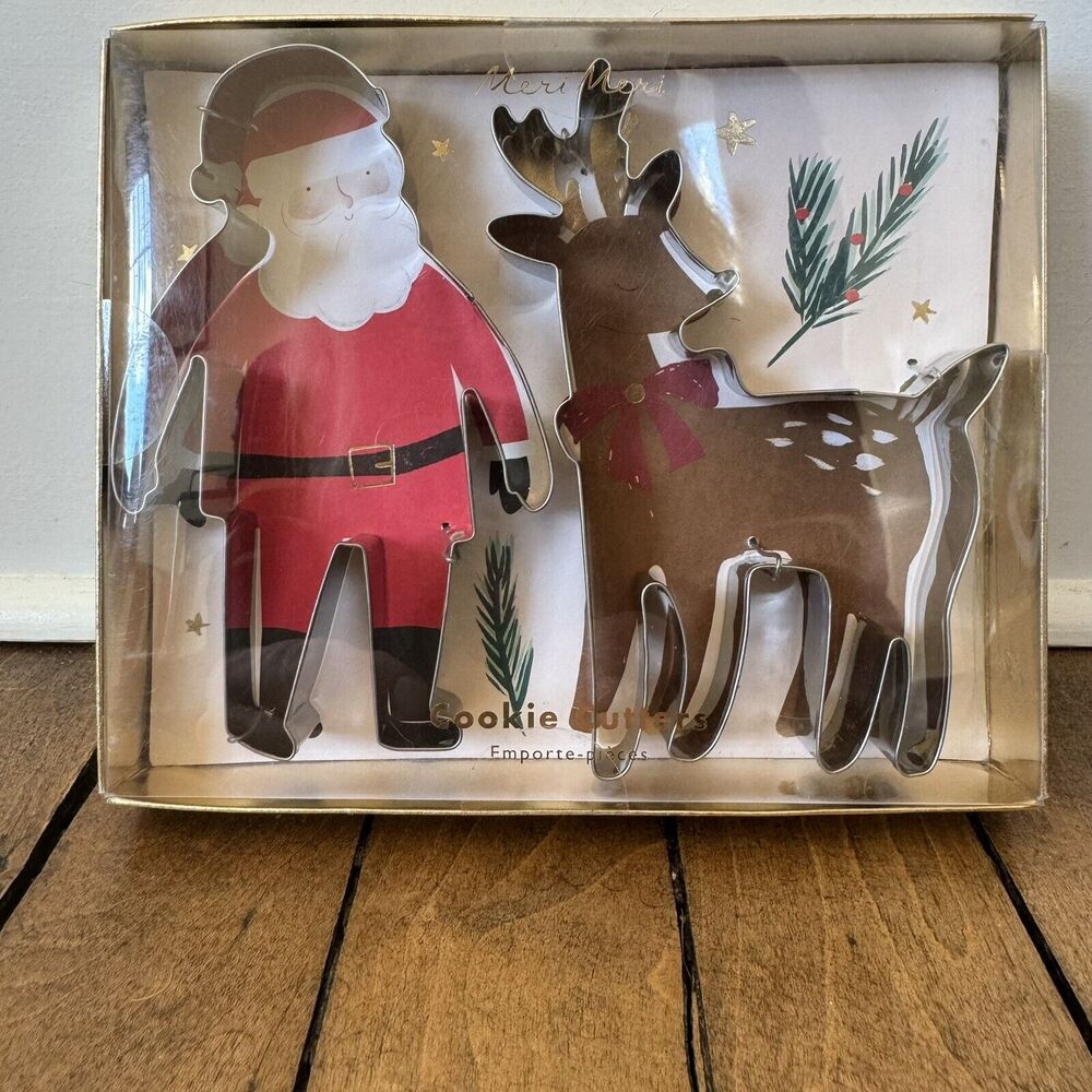 NEW Meri Meri JINGLE ALL THE WAY Christmas Cookie Cutter Set SANTA and REINDEER